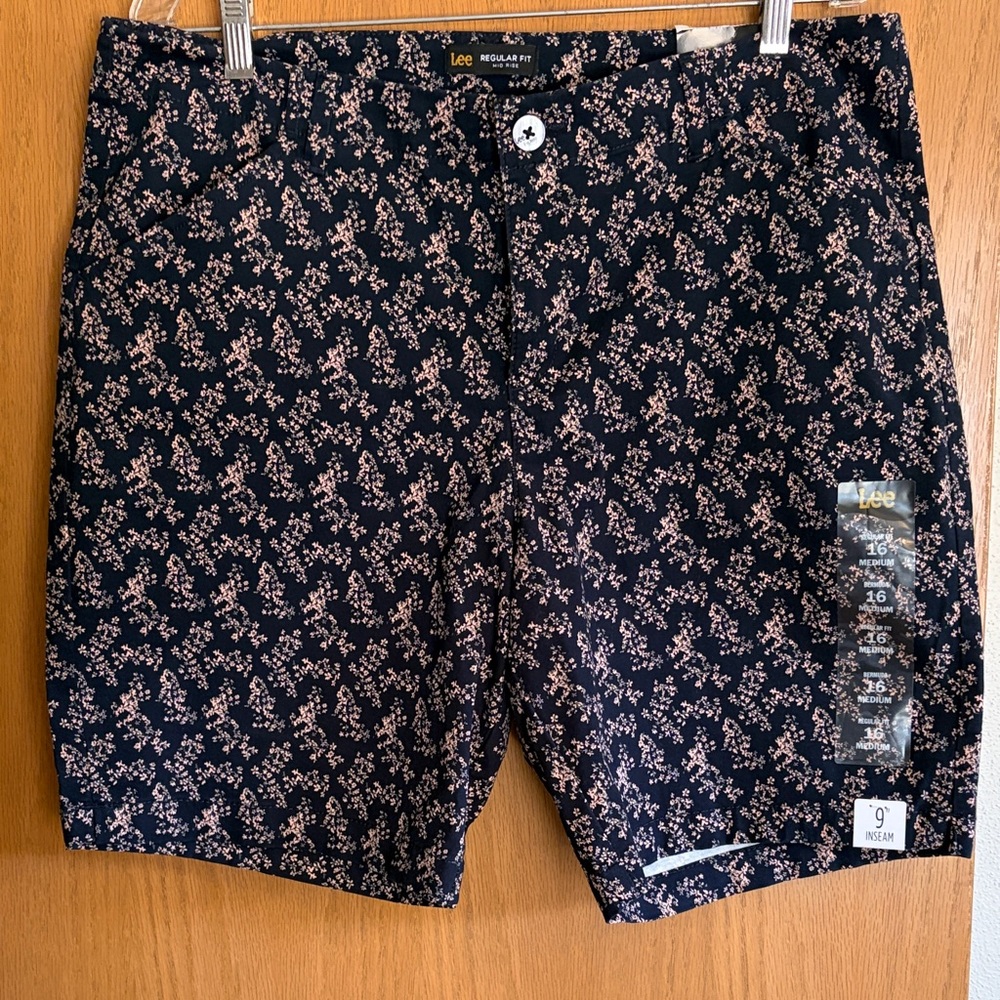 Lee Navy Shorts with Pink Floral Print